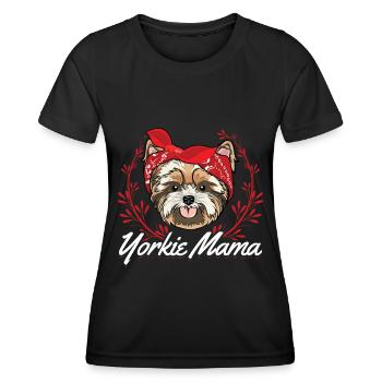 Yorkie Mama Yorkshire Terrier cadeau de chien - T-shirt sport Femme - noir - Devant - AI Model Female 172 light (172cm)