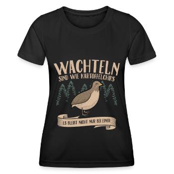 Wachteln Wachtel Wachtelzüchter Geschenk - Frauen Funktions-T-Shirt - Schwarz - Vorne - AI Model Female 172 light (172cm)