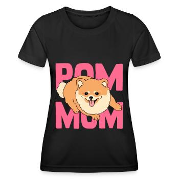 Pomeranian Pomeranian Chien cadeau - T-shirt sport Femme - noir - Devant - AI Model Female 172 light (172cm)