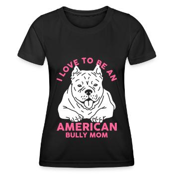 American Bully maman propriétaire de chien chien cadeau - T-shirt sport Femme - noir - Devant - AI Model Female 172 light (172cm)