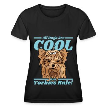 Yorkshire Terrier Yorkie propriétaire de chien cadeau - T-shirt sport Femme - noir - Devant - AI Model Female 172 light (172cm)