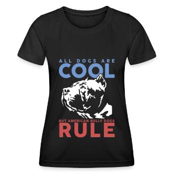American Bully chiens propriétaires de chiens cadeau - T-shirt sport Femme - noir - Devant - AI Model Female 172 light (172cm)