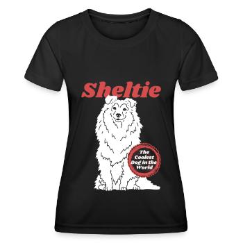 Sheltie Shetland Sheepdog chien cadeau - T-shirt sport Femme - noir - Devant - AI Model Female 172 light (172cm)