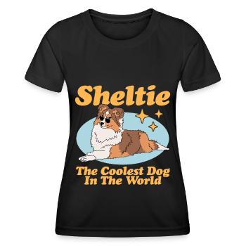 Sheltie Shetland Sheepdog Hunde Geschenk - Frauen Funktions-T-Shirt - Schwarz - Vorne - AI Model Female 172 light (172cm)