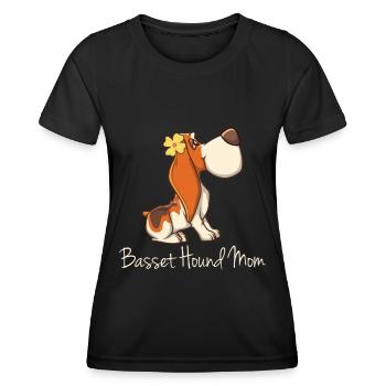 Basset Hound Mom Mistress Dog Owner Gift - Women's Functional T-Shirt - black - Front - AI Model Female 172 light (172cm)