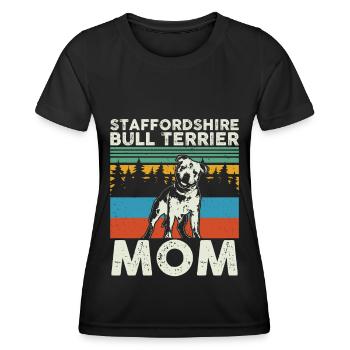 Staffordshire Bull Terrier Maman Maîtresse Cadeau - T-shirt sport Femme - noir - Devant - AI Model Female 172 light (172cm)
