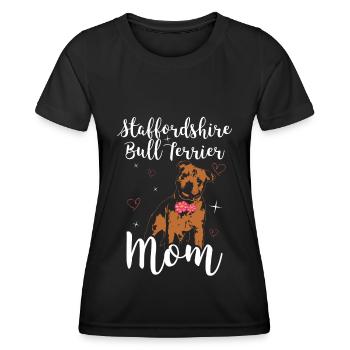 Staffordshire Bull Terrier Maman Chien Cadeau - T-shirt sport Femme - noir - Devant - AI Model Female 172 light (172cm)