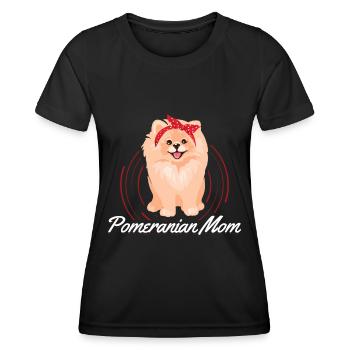 Zwergspitz Poméranien Maman Chien Maîtresse Cadeau - T-shirt sport Femme - noir - Devant - AI Model Female 172 light (172cm)