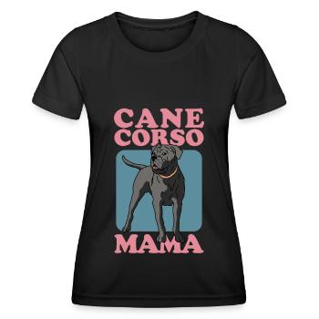 Cane Corso Mama Italiano Chien Maîtresse Cadeau - T-shirt sport Femme - noir - Devant - AI Model Female 172 light (172cm)