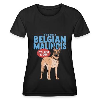 Malinois Belgischer Schäferhund Hund Geschenk - Frauen Funktions-T-Shirt - Schwarz - Vorne - AI Model Female 172 light (172cm)