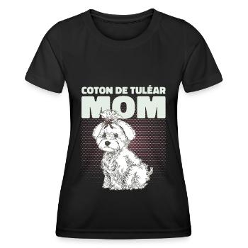 Coton de Tuléar Maman Chien Chien Propriétaire Cadeau - T-shirt sport Femme - noir - Devant - AI Model Female 172 light (172cm)