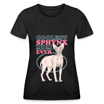 Sphynx Mom Cat Mom Cat Owner Gift - Women's Functional T-Shirt - black - Front - AI Model Female 172 light (172cm)