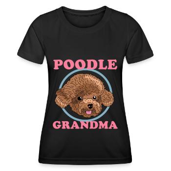 Caniche Grand-mère Chien Siège Maîtresse Cadeau - T-shirt sport Femme - noir - Devant - AI Model Female 172 light (172cm)