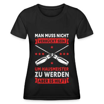 Hausmeister Facility Manager Hauswart Geschenk - Frauen Funktions-T-Shirt - Schwarz - Vorne - AI Model Female 172 light (172cm)
