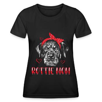 Rottweiler Rottie Maman Chien Propriétaire Chien Cadeau - T-shirt sport Femme - noir - Devant - AI Model Female 172 light (172cm)