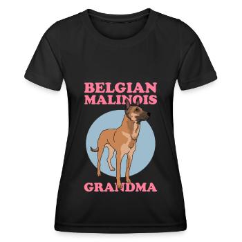 Malinois Belge Grand-mère Berger Belge - T-shirt sport Femme - noir - Devant - AI Model Female 172 light (172cm)