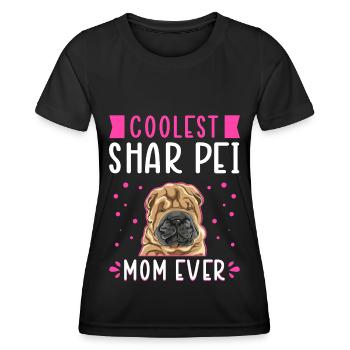 Shar Pei Maman Chien Propriétaire De Chien Cadeau - T-shirt sport Femme - noir - Devant - AI Model Female 172 light (172cm)