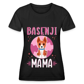 Basenji Mama Hunde Hundebeistzerin Geschenk - Frauen Funktions-T-Shirt - Schwarz - Vorne - AI Model Female 172 light (172cm)