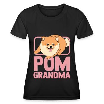Zwergspitz Pomeranian Dog Pom Grandma Gift - Women's Functional T-Shirt - black - Front - AI Model Female 172 light (172cm)