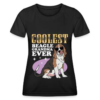 Beagle Grandma Dog Owner Mistress Gift - Women's Functional T-Shirt - black - Front - AI Model Female 172 light (172cm)