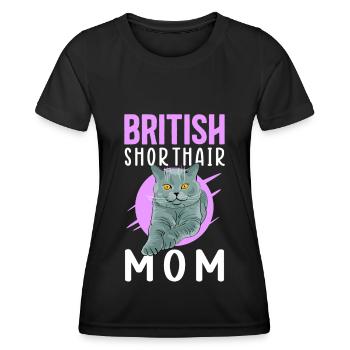 Britisch Kurzhaar Mom British Shorthair Geschenk - Frauen Funktions-T-Shirt - Schwarz - Vorne - AI Model Female 172 light (172cm)