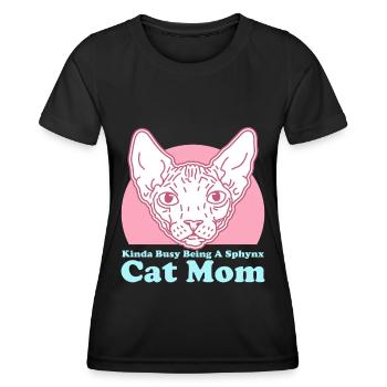 Sphynx Mom | Cat Mom Cat Owner Gift - Women's Functional T-Shirt - black - Front - AI Model Female 172 light (172cm)