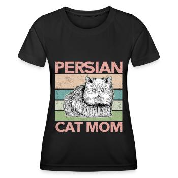 Chat persan chat maman | Cadeau de propriétaire de chat - T-shirt sport Femme - noir - Devant - AI Model Female 172 light (172cm)