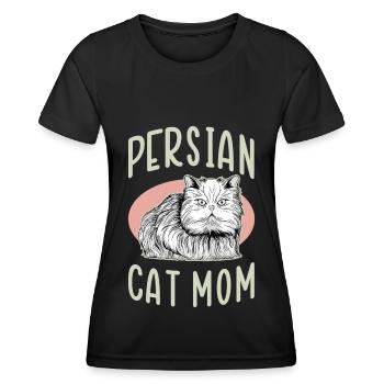 Chat persan maman chat propriétaire cadeau - T-shirt sport Femme - noir - Devant - AI Model Female 172 light (172cm)