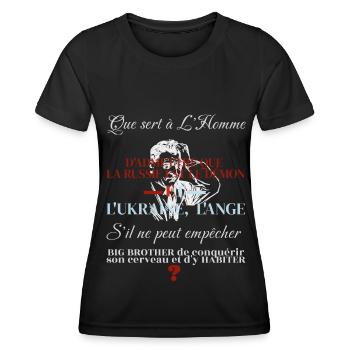 Que sert à l'homme de choisir? - T-shirt sport Femme - noir - Devant - AI Model Female 172 light (172cm)