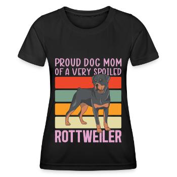 Rottweiler Mom Frauchen Hundebesitzer Geschenk - Frauen Funktions-T-Shirt - Schwarz - Vorne - AI Model Female 172 light (172cm)