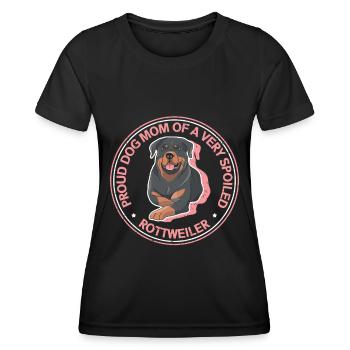 Rottweiler Mom Hundebesitzer Frauchen Geschenk - Frauen Funktions-T-Shirt - Schwarz - Vorne - AI Model Female 172 light (172cm)