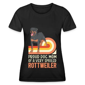 Rottweiler Mom | Frauchen Hundebesitzer Geschenk - Frauen Funktions-T-Shirt - Schwarz - Vorne - AI Model Female 172 light (172cm)