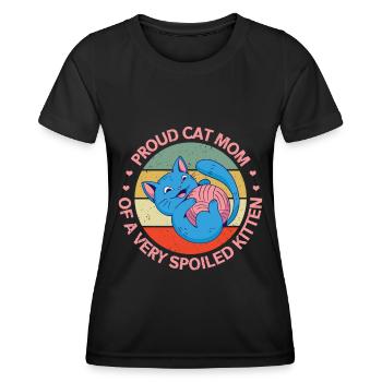 Chat Maman ChatOn Chat Propriétaire Cadeau - T-shirt sport Femme - noir - Devant - AI Model Female 172 light (172cm)