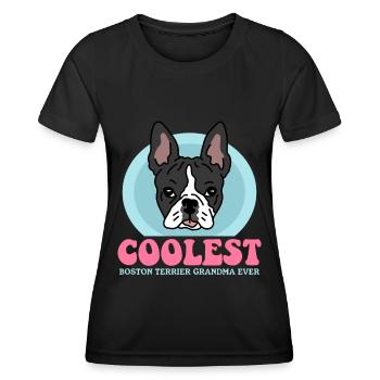 Boston Terrier Grandma Hundebesitzer Geschenk - Frauen Funktions-T-Shirt - Schwarz - Vorne - AI Model Female 172 light (172cm)