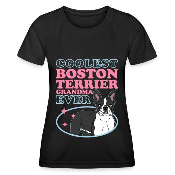 Boston Terrier Grandma Hundebesitzerin Geschenk - Frauen Funktions-T-Shirt - Schwarz - Vorne - AI Model Female 172 light (172cm)