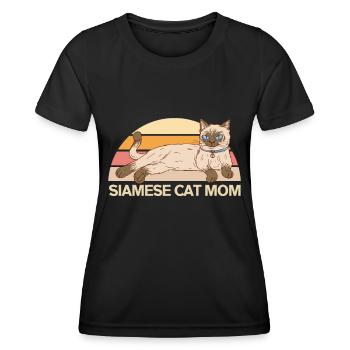 Siamese Cat Cat Mom Cat Owner Gift - Women's Functional T-Shirt - black - Front - AI Model Female 172 light (172cm)