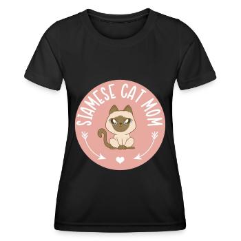 Siamese Cat Mom Cat Owner Cat Mom Gift - Women's Functional T-Shirt - black - Front - AI Model Female 172 light (172cm)