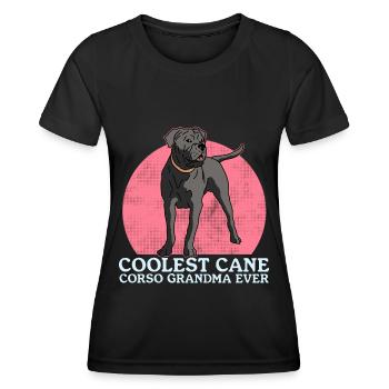 Cane Corso Grand-mère Chien Propriétaire de chien Cadeau - T-shirt sport Femme - noir - Devant - AI Model Female 172 light (172cm)