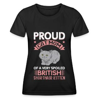 British Shorthair Mom Cats Cadeau - T-shirt sport Femme - noir - Devant - AI Model Female 172 light (172cm)