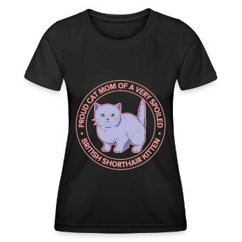 Britisch Kurzhaar Mom British Shorthair Geschenk - Frauen Funktions-T-Shirt - Schwarz - Vorne - AI Model Female 172 light (172cm)