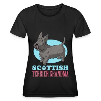 Scottish Terrier Grandma Dog Owner Cadeau - T-shirt sport Femme - noir - Devant - AI Model Female 172 light (172cm)