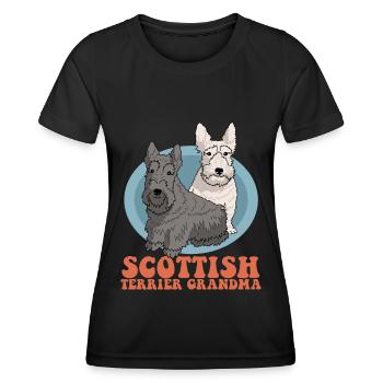 Scottish Terrier Grandma | Hundebesitzer Geschenk - Frauen Funktions-T-Shirt - Schwarz - Vorne - AI Model Female 172 light (172cm)