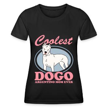 Dogo Argentino Maman | Cadeau de propriétaire de chien de chien - T-shirt sport Femme - noir - Devant - AI Model Female 172 light (172cm)