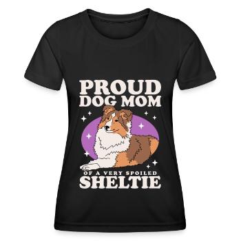 Sheltie Maman Shetland Sheepdog Dog Cadeau - T-shirt sport Femme - noir - Devant - AI Model Female 172 light (172cm)