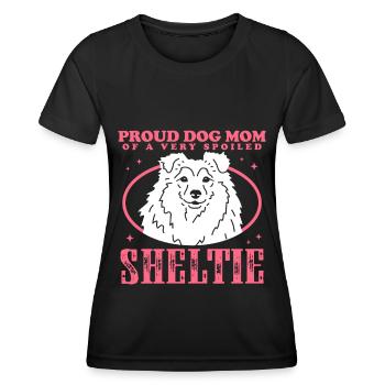 Sheltie Maman Shetland Sheepdog Dog Cadeau - T-shirt sport Femme - noir - Devant - AI Model Female 172 light (172cm)
