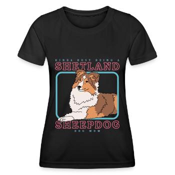 Shetland Sheepdog Maman Sheltie Dog Cadeau - T-shirt sport Femme - noir - Devant - AI Model Female 172 light (172cm)