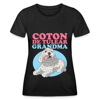 Coton de Tuléar Grand-mère Propriétaire de Chien Cadeau - T-shirt sport Femme - noir - Devant - AI Model Female 172 light (172cm)