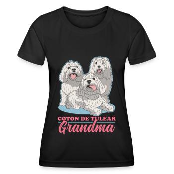 Coton de Tuléar Grand-mère | Cadeau de propriétaire de chien - T-shirt sport Femme - noir - Devant - AI Model Female 172 light (172cm)