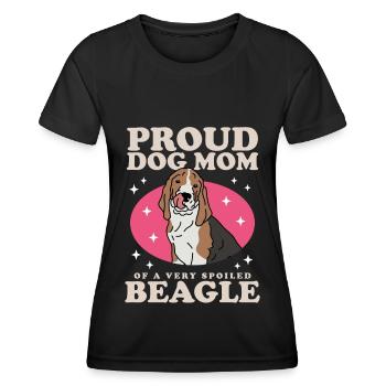 Beagle Mom Dog Owner Dog Lover Gift - Women's Functional T-Shirt - black - Front - AI Model Female 172 light (172cm)