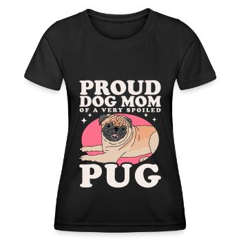 Mops Mom Hundeliebhaber Hundebesitzer Geschenk - Frauen Funktions-T-Shirt - Schwarz - Vorne - AI Model Female 172 light (172cm)